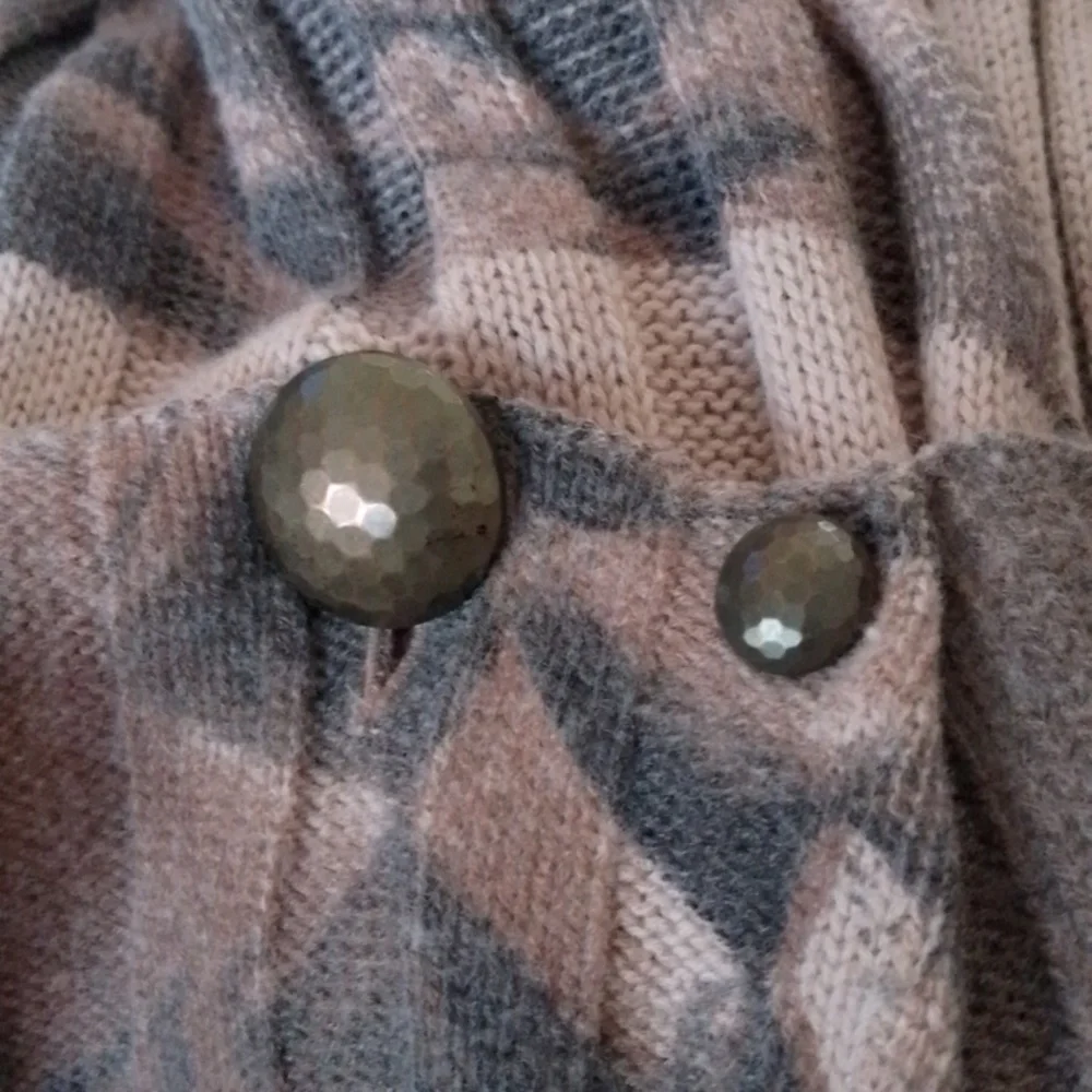Vintage Boho XL Wool Lagenlook Artisy Poncho Vest Asymmetrical Cardigan